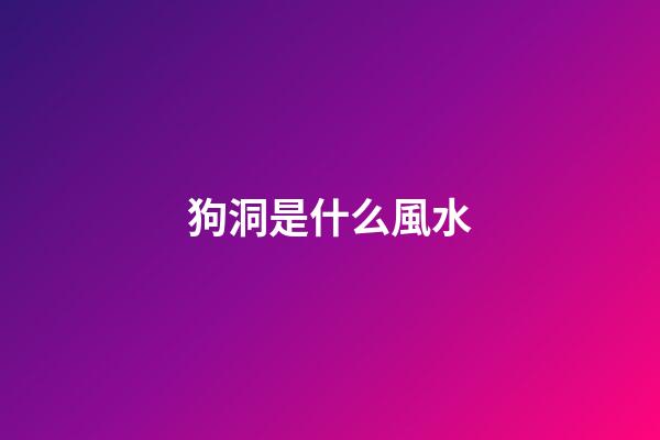 狗洞是什么風水