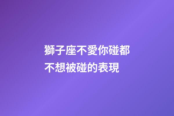 獅子座不愛你碰都不想被碰的表現-第1張-星座運勢-玄機派