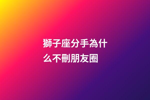 獅子座分手為什么不刪朋友圈-第1張-星座運勢-玄機派