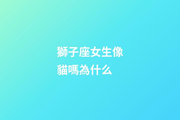 獅子座女生像貓嗎為什么-第1張-星座運勢-玄機派