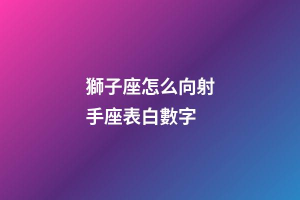 獅子座怎么向射手座表白數字-第1張-星座運勢-玄機派