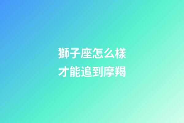 獅子座怎么樣才能追到摩羯-第1張-星座運勢-玄機派