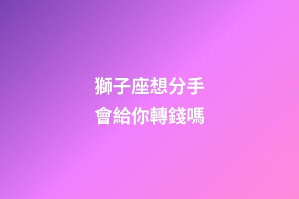 獅子座想分手會給你轉錢嗎-第1張-星座運勢-玄機派