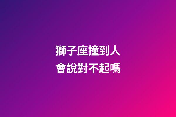 獅子座撞到人會說對不起嗎-第1張-星座運勢-玄機派