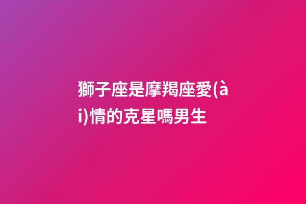 獅子座是摩羯座愛(ài)情的克星嗎男生-第1張-星座運(yùn)勢(shì)-玄機(jī)派