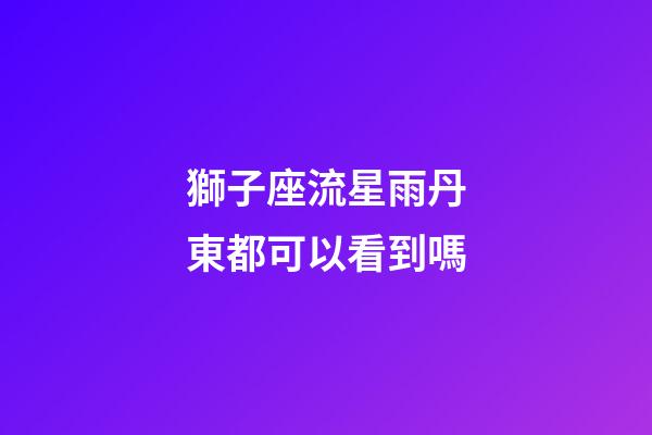 獅子座流星雨丹東都可以看到嗎-第1張-星座運勢-玄機派