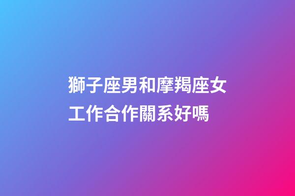 獅子座男和摩羯座女工作合作關系好嗎-第1張-星座運勢-玄機派