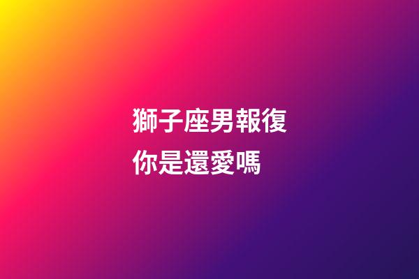 獅子座男報復你是還愛嗎-第1張-星座運勢-玄機派