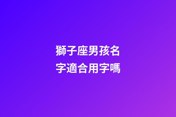 獅子座男孩名字適合用字嗎