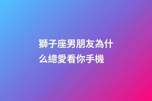 獅子座男朋友為什么總愛看你手機-第1張-星座運勢-玄機派
