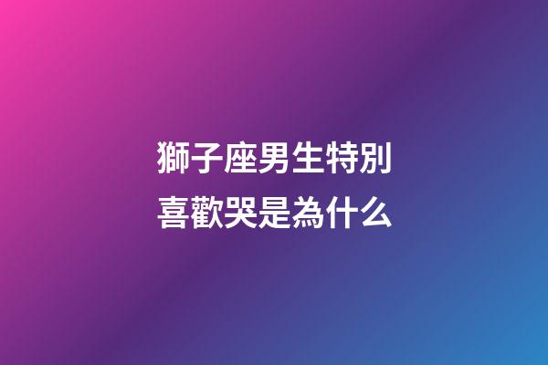 獅子座男生特別喜歡哭是為什么-第1張-星座運勢-玄機派