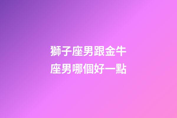 獅子座男跟金牛座男哪個好一點-第1張-星座運勢-玄機派
