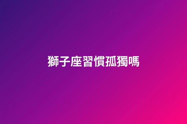 獅子座習慣孤獨嗎-第1張-星座運勢-玄機派