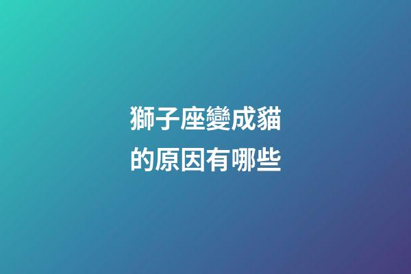 獅子座變成貓的原因有哪些-第1張-星座運(yùn)勢(shì)-玄機(jī)派