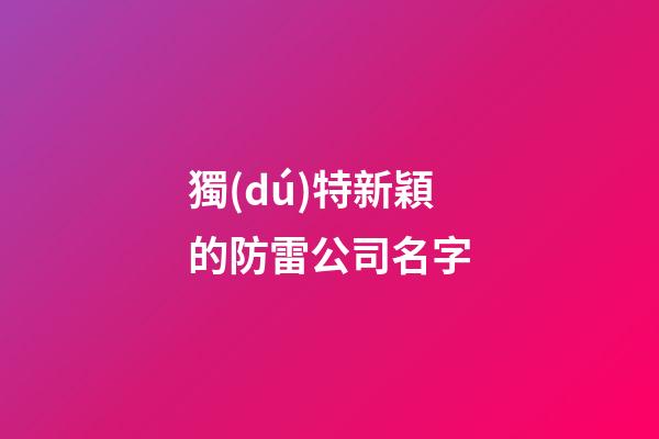 獨(dú)特新穎的防雷公司名字