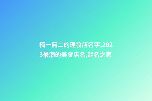 獨一無二的理發店名字,2023最潮的美發店名,起名之家-第1張-店鋪起名-玄機派