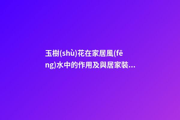 玉樹(shù)花在家居風(fēng)水中的作用及與居家裝飾的搭配（家里養(yǎng)玉樹(shù)花風(fēng)水好）