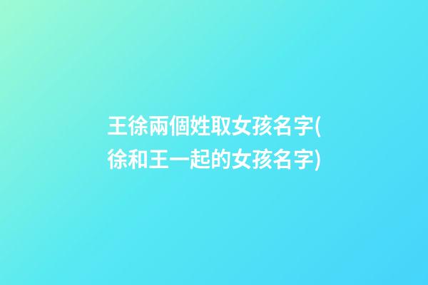 王徐兩個姓取女孩名字(徐和王一起的女孩名字)
