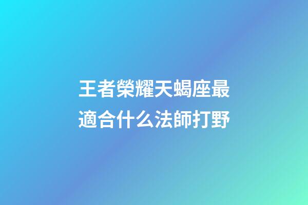 王者榮耀天蝎座最適合什么法師打野-第1張-星座運勢-玄機派