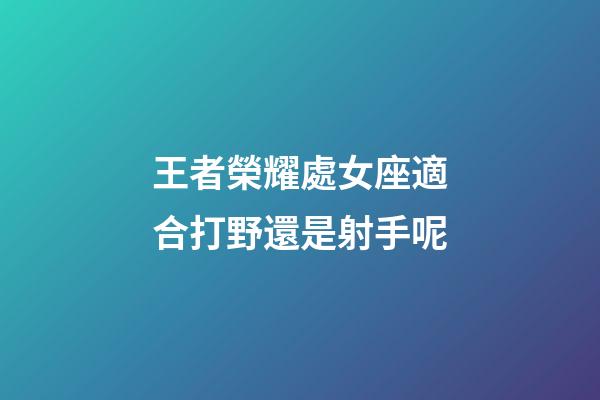 王者榮耀處女座適合打野還是射手呢-第1張-星座運勢-玄機派