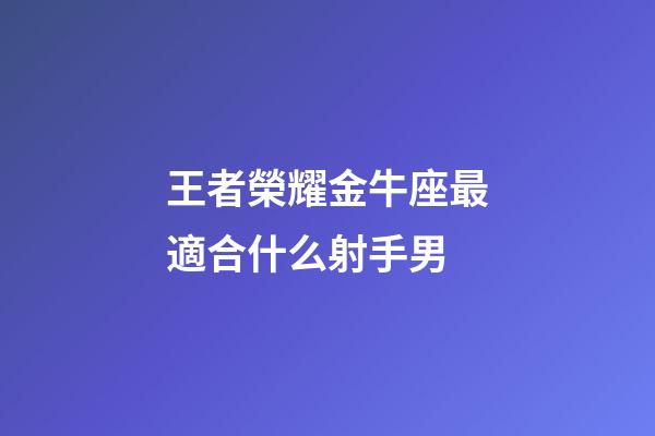 王者榮耀金牛座最適合什么射手男-第1張-星座運勢-玄機派