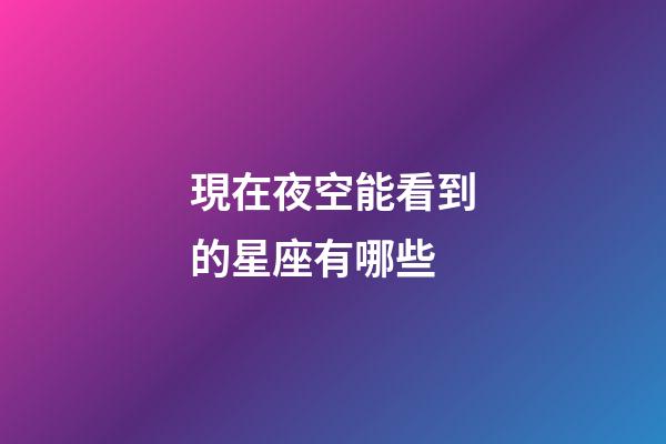 現在夜空能看到的星座有哪些-第1張-星座運勢-玄機派