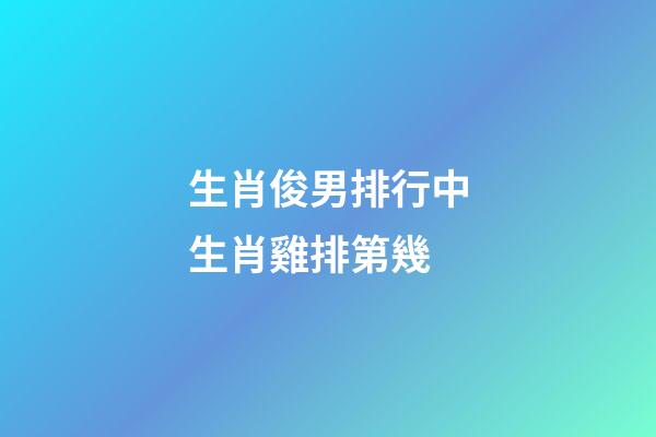 生肖俊男排行中生肖雞排第幾