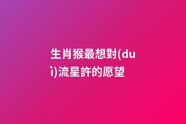 生肖猴最想對(duì)流星許的愿望