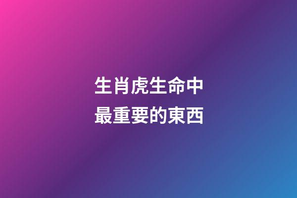 生肖虎生命中最重要的東西