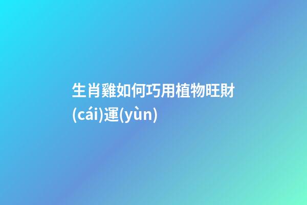 生肖雞如何巧用植物旺財(cái)運(yùn)