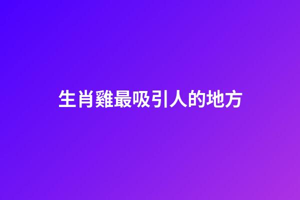 生肖雞最吸引人的地方