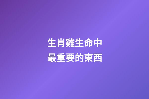生肖雞生命中最重要的東西