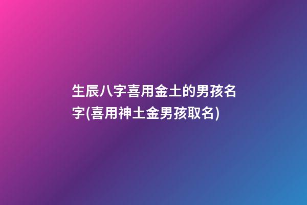 生辰八字喜用金土的男孩名字(喜用神土金男孩取名)