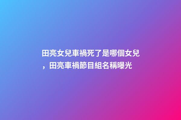 田亮女兒車禍死了是哪個女兒，田亮車禍節目組名稱曝光-第1張-觀點-玄機派