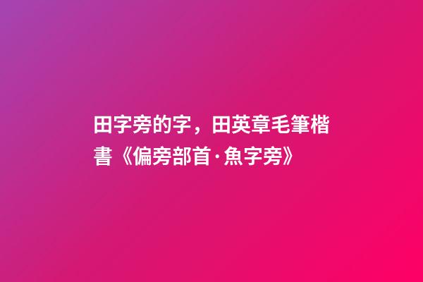 田字旁的字，田英章毛筆楷書《偏旁部首·魚字旁》-第1張-觀點(diǎn)-玄機(jī)派