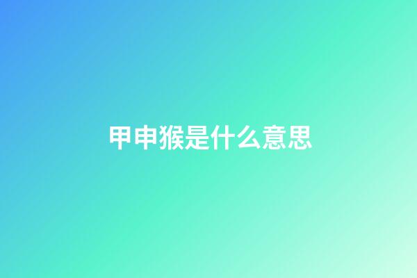 甲申猴是什么意思