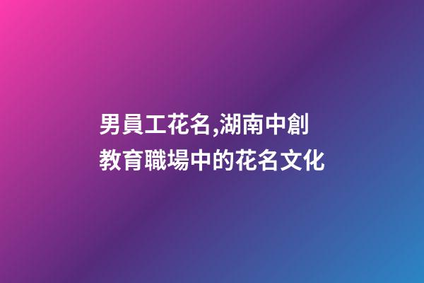 男員工花名,湖南中創教育職場中的花名文化-第1張-觀點-玄機派