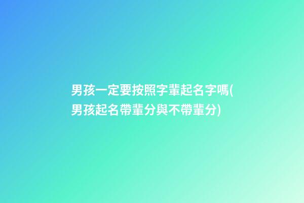 男孩一定要按照字輩起名字嗎(男孩起名帶輩分與不帶輩分)