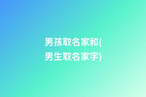男孩取名家和(男生取名家字)