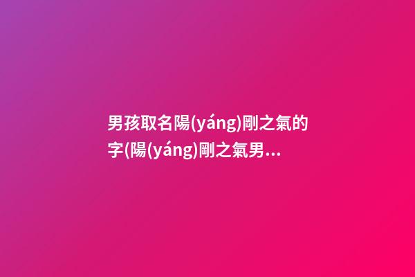 男孩取名陽(yáng)剛之氣的字(陽(yáng)剛之氣男孩子的名字都有哪些)