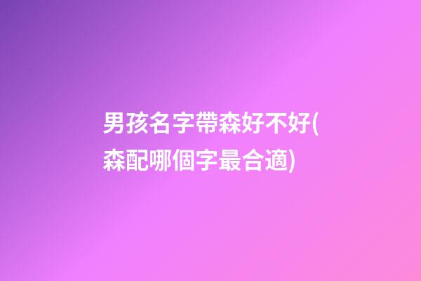 男孩名字帶森好不好(森配哪個字最合適)
