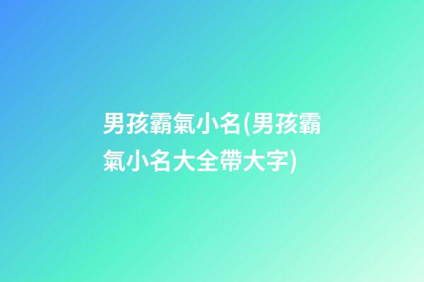 男孩霸氣小名(男孩霸氣小名大全帶大字)