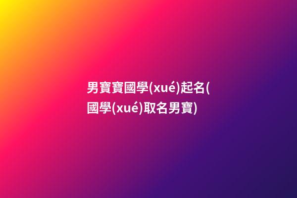 男寶寶國學(xué)起名(國學(xué)取名男寶)