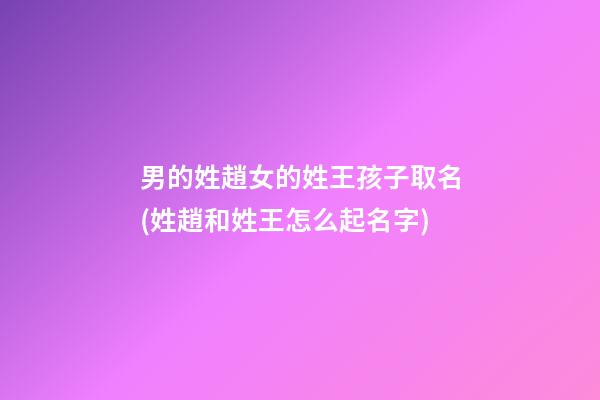 男的姓趙女的姓王孩子取名(姓趙和姓王怎么起名字)