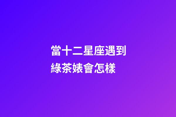 當十二星座遇到綠茶婊會怎樣