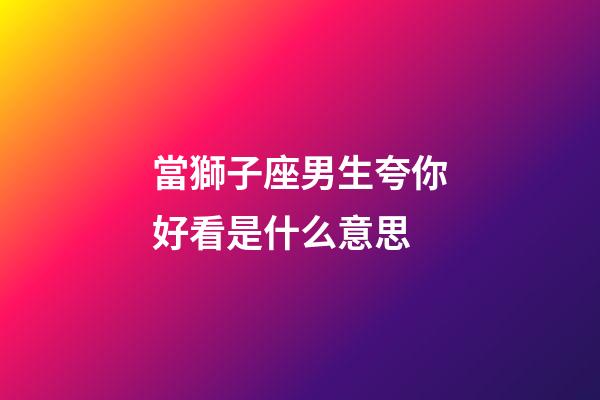 當獅子座男生夸你好看是什么意思-第1張-星座運勢-玄機派