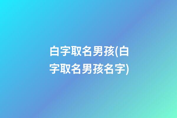 白字取名男孩(白字取名男孩名字)