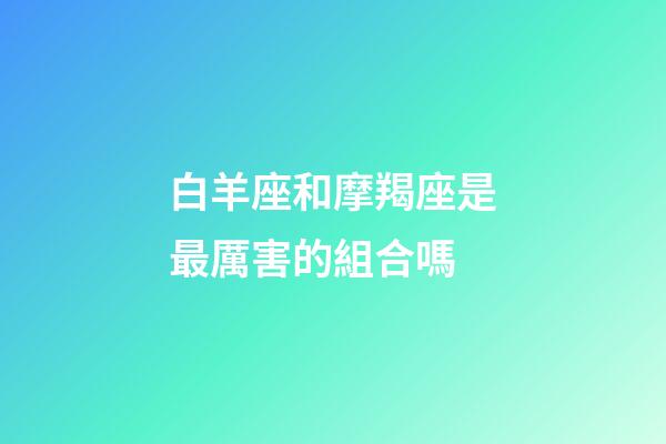 白羊座和摩羯座是最厲害的組合嗎-第1張-星座運勢-玄機派