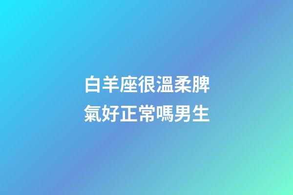 白羊座很溫柔脾氣好正常嗎男生-第1張-星座運勢-玄機派