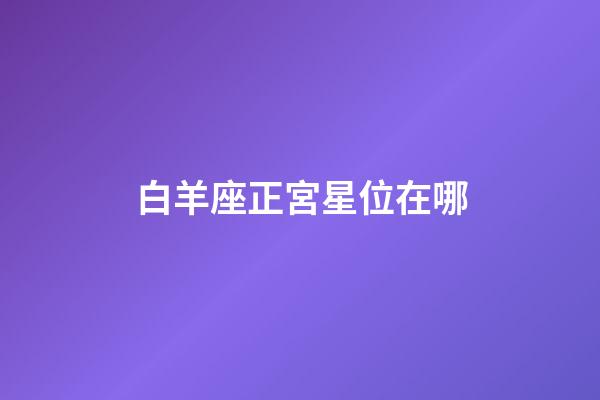白羊座正宮星位在哪-第1張-星座運勢-玄機派